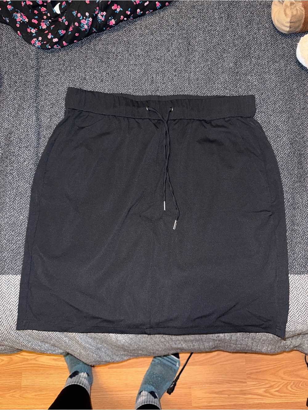 RW&CO. Black Drawstring Mini Skirt